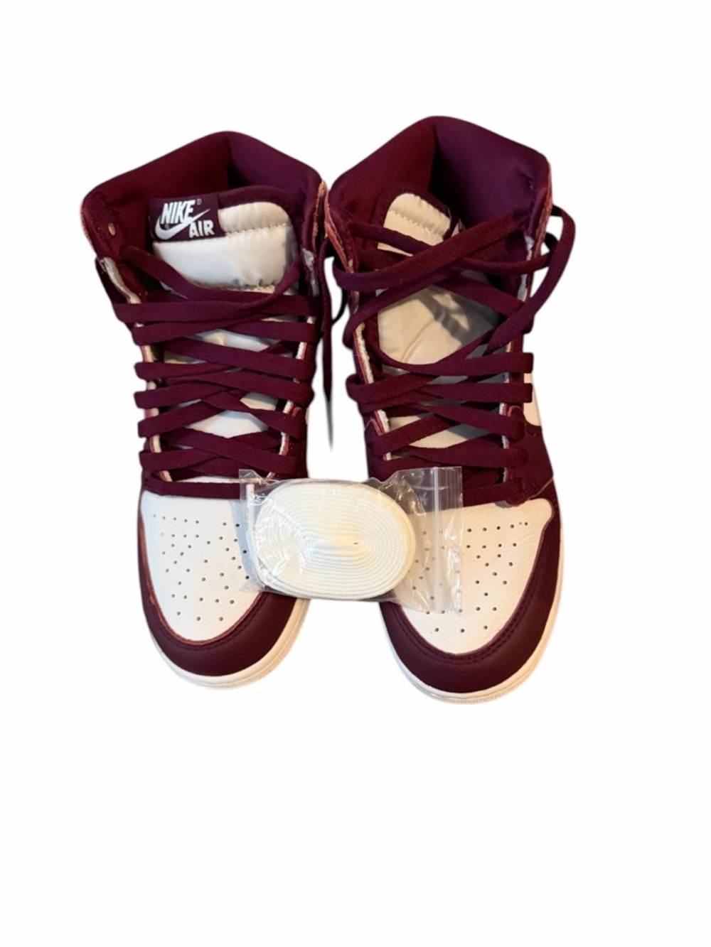Nike Kids High-Top Sneakers in Burgundy and White